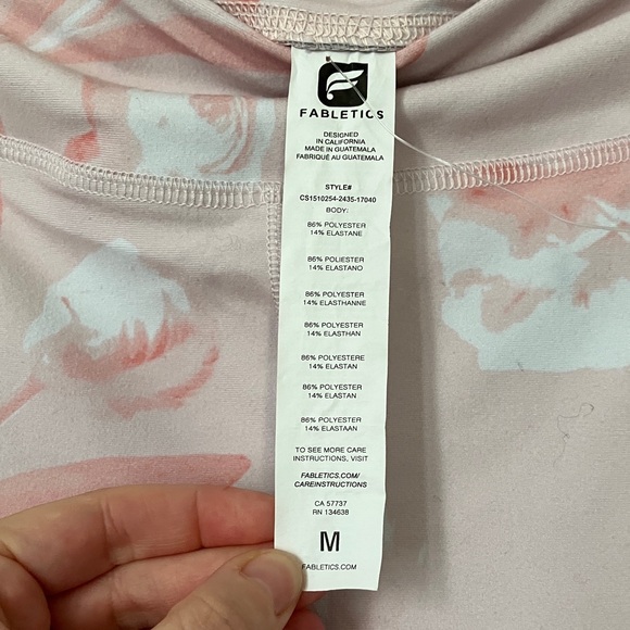 Fabletics Floral Leggings in Pink and White - Picture 2 of 3